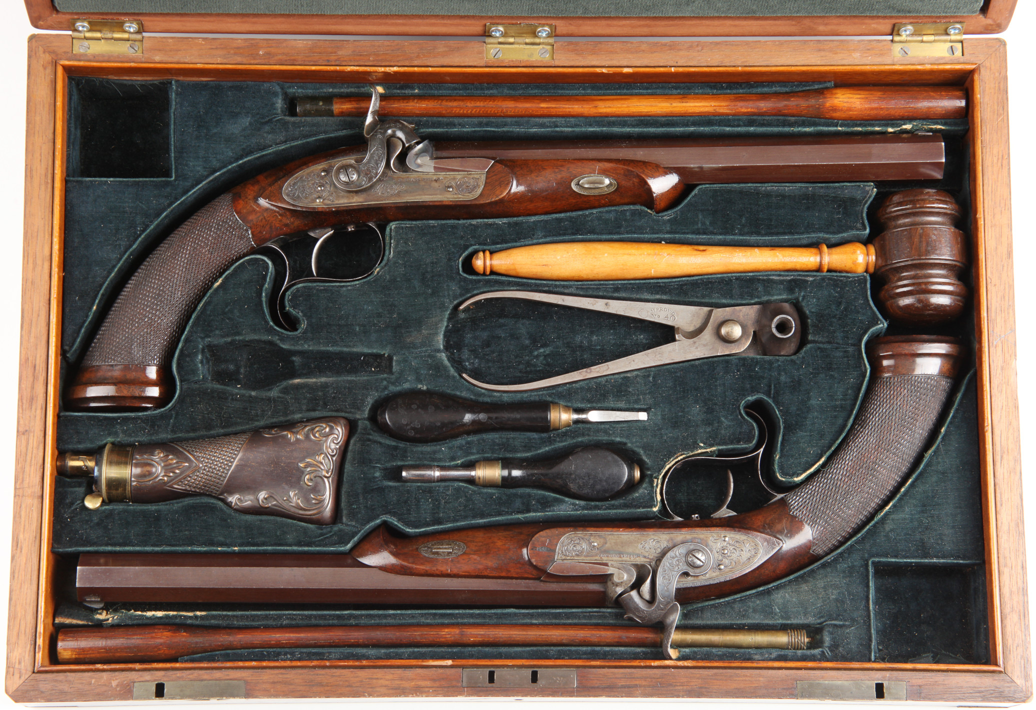 Pair of American Dueling Pistols Presented to General Edward Salomon by the Citizens of Cook County, Illinois in 1867
