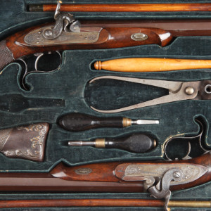 Pair of American Dueling Pistols Presented to General Edward Salomon by the Citizens of Cook County, Illinois in 1867
