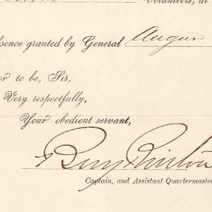 Civil War Leave Of Absence Document For Jewish Soldier Sgt. Solomon B. Kauffman
