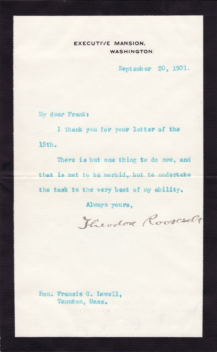 Days After William McKinley's Death, Theodore Roosevelt Swears to Do His Best