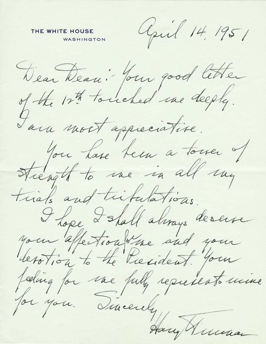 Shortly After Firing General MacArthur, President Truman Writes of His "Trials and Tribulations"
