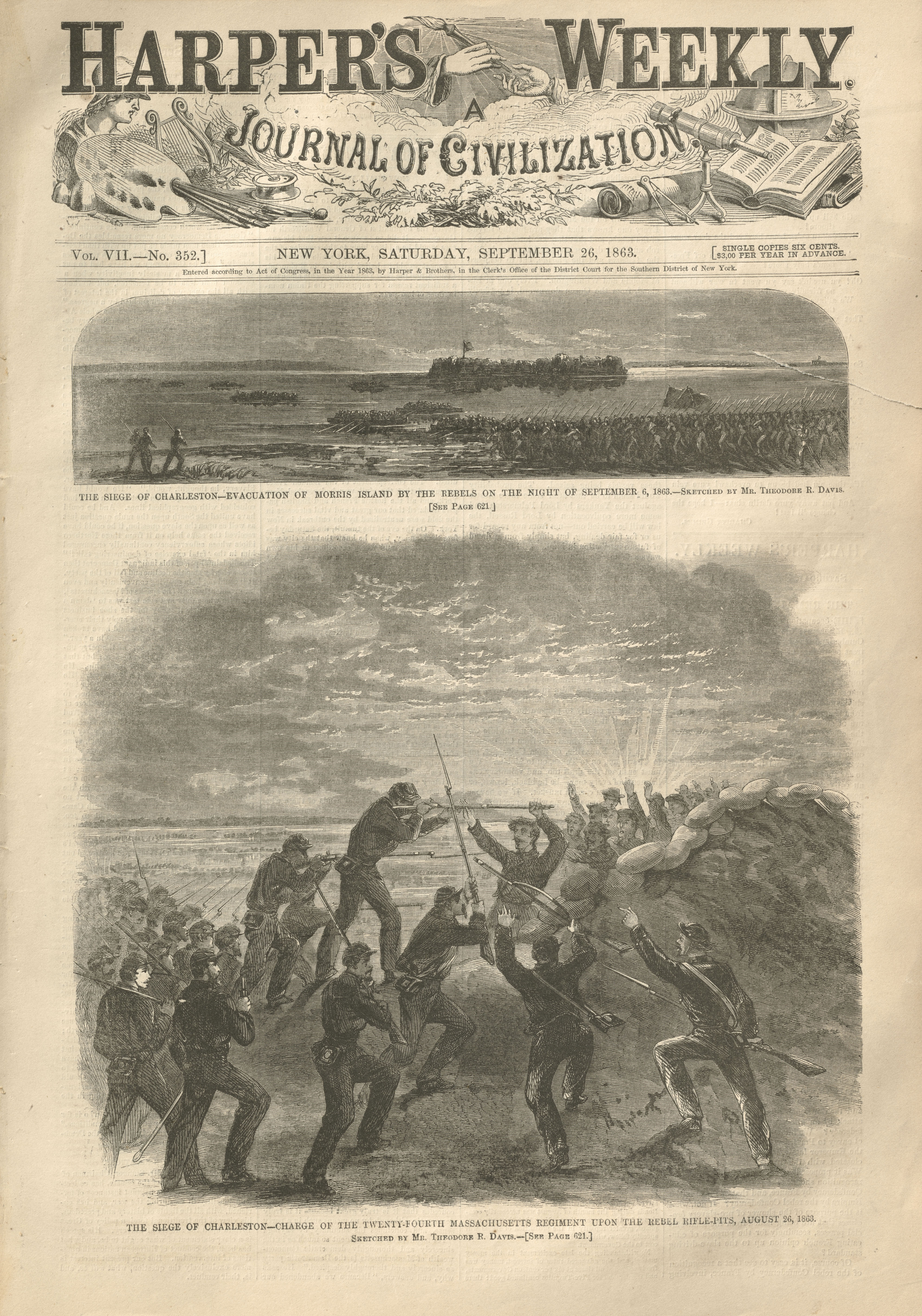 Harper's Weekly With Illustrated Story About Five Union Soldiers, Including a Jew, Executed for Desertion