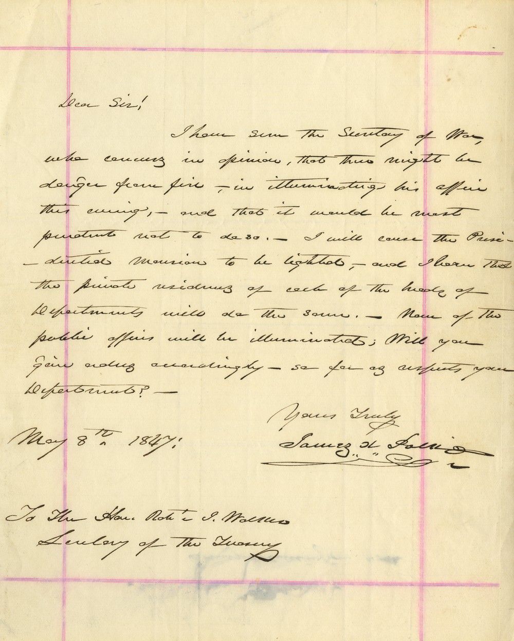 James K. Polk Gives Orders for a Fireproof Celebration for the Battle of Cerro Gordo in Washington