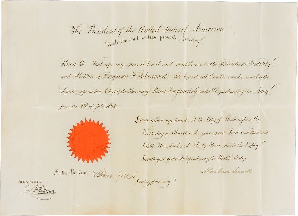 Abraham Lincoln's Appointment of Benjamin F. Isherwood, the Creator of the Steam Navy