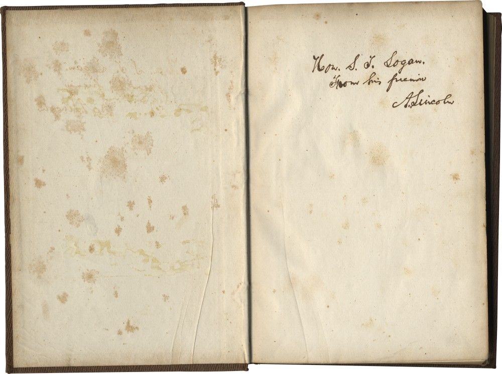 Lincoln-Douglas Debates Book Inscribed By Abraham Lincoln in Ink to His Old Law Partner Logan: A Rarity