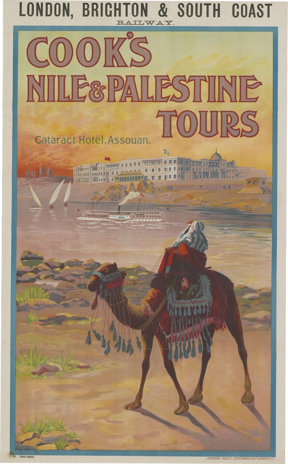 Rare Travel Poster: Cook's Nile and Palestine Tours