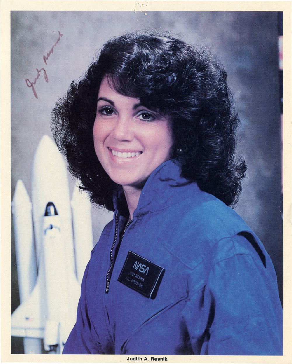 Signed Photo of Challenger Astronaut Judy Resnik-Second American Woman, and First American Jew, in Space