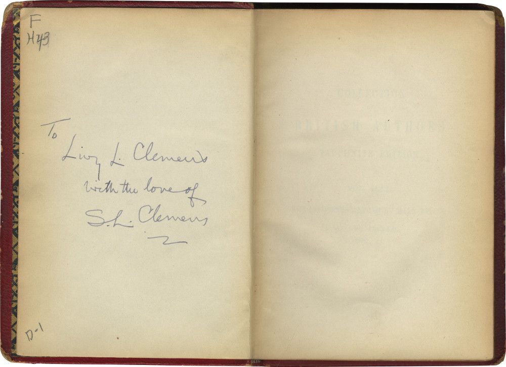 A Rare 1879 Reprint of "Innocents Abroad" Inscribed by Twain to His Wife "With the Love of S.L. Clemens"
