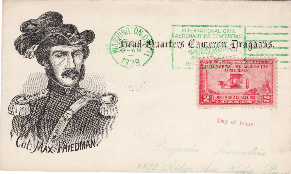 1861 Col. Max Friedman Cameroon Dragoons Patriotic Cover