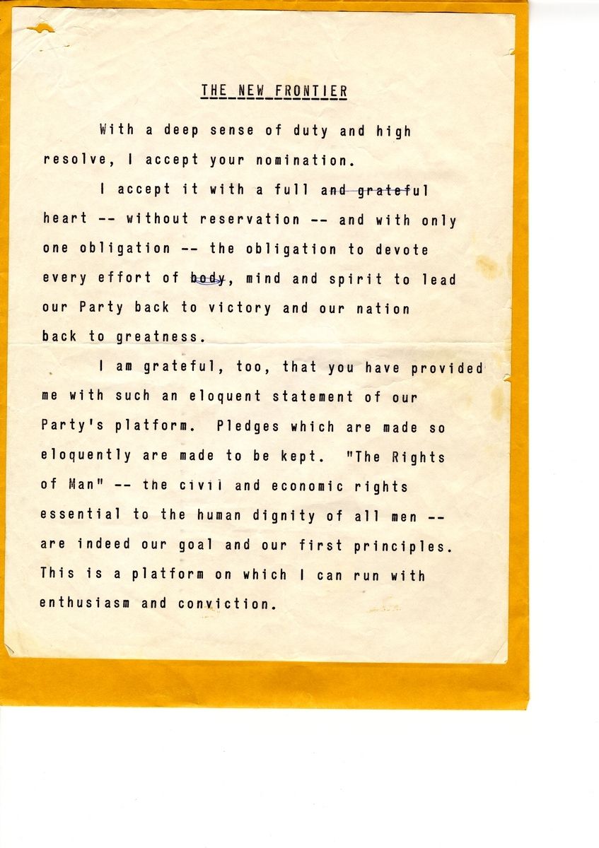JFK’s Handwritten Quote: “... ask what you can do for your country”