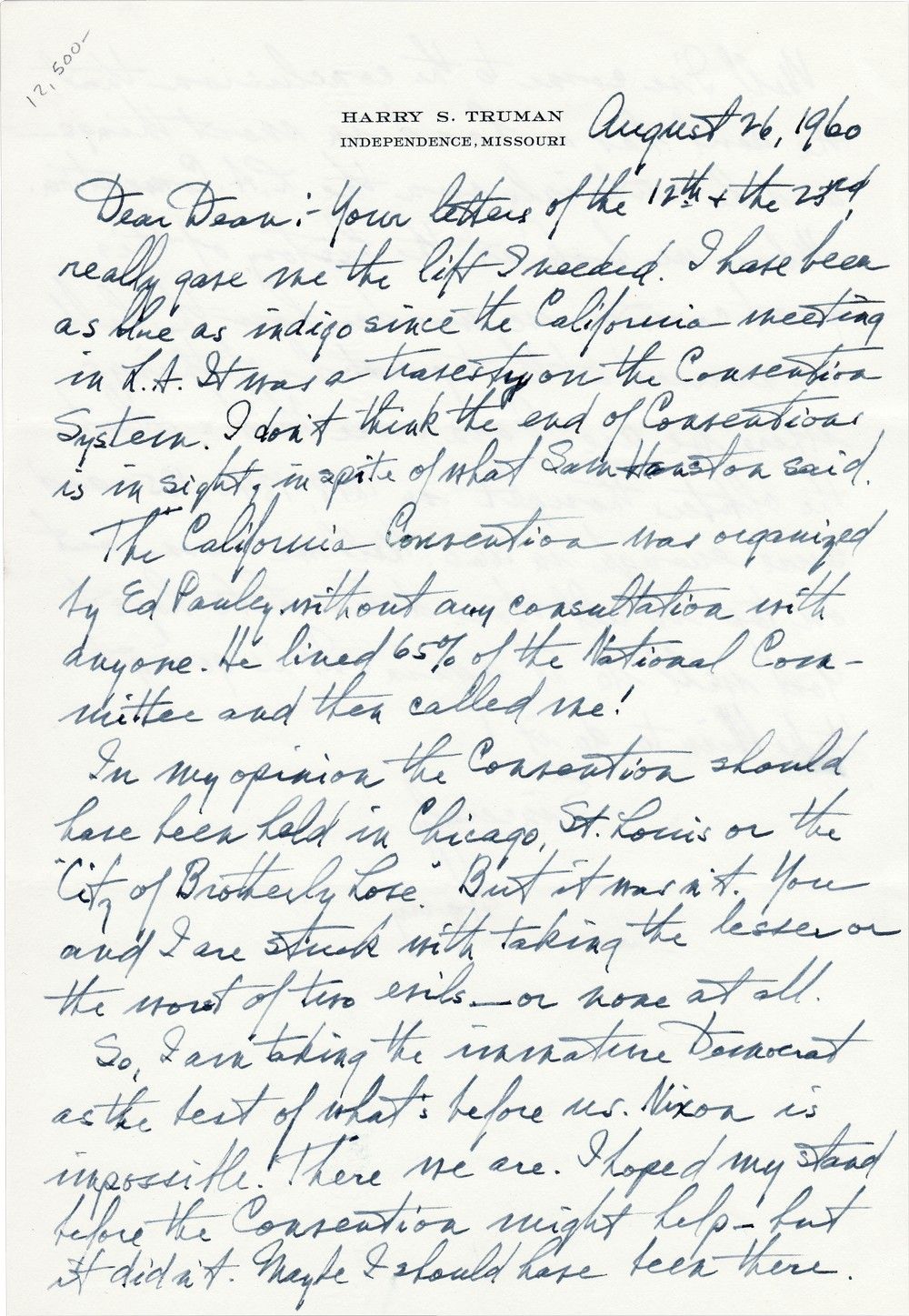 President Eisenhower's Letter to JFK After Losing the 1960 Election ...