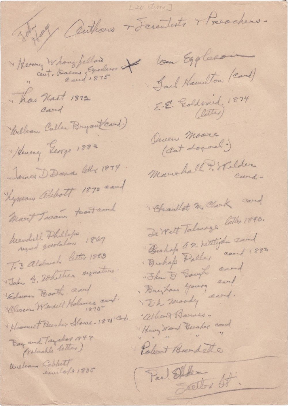 Herbert Hoover's Autograph Collection