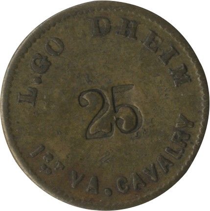 Civil War Sutler Coin of Jewish Sutler, Aquaintance of Abraham Lincoln