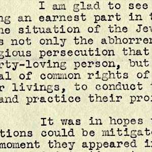 Former President Herbert Hoover on the Persecution of Jews and Civil Rights in Nazi Germany