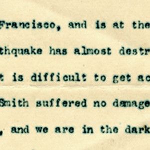 Secretary of War William H. Taft Reports That San Francisco is Almost Destroyed in the Earthquake
